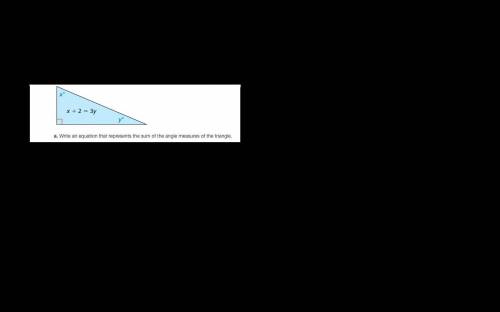 Write an equation that represents the sum of the angle measures of the triangle.