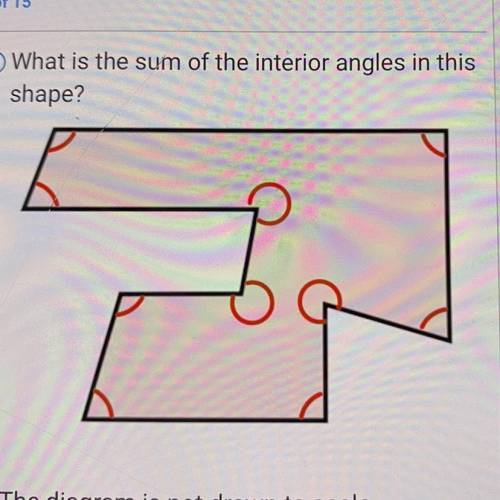 What is the sum of the interior angles in this
shape?
