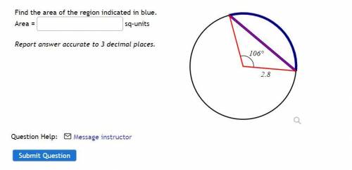 Find the area of the region indicated in blue (Area in sq-units)