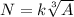 N=k\sqrt[3]{A}