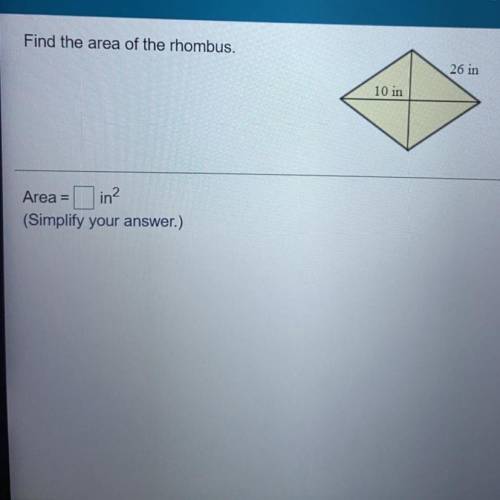 Find the area of the rhombus