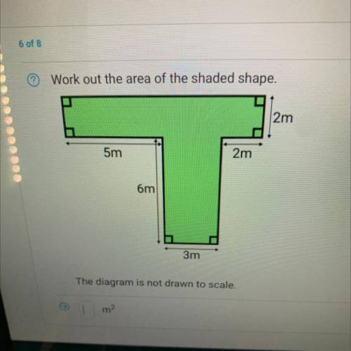 Work out the area of the shaded shape. Need answer ASAP