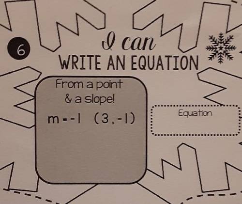 I can write an equation
