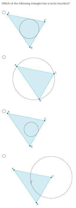 Which of the following triangles has a circle inscribed?