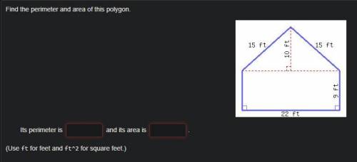Find the perimeter and area of this polygon. (Geometry)