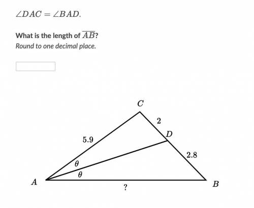 What is the length of \overline{AB}

AB
start overline, A, B, end overline?
Round to one decimal p