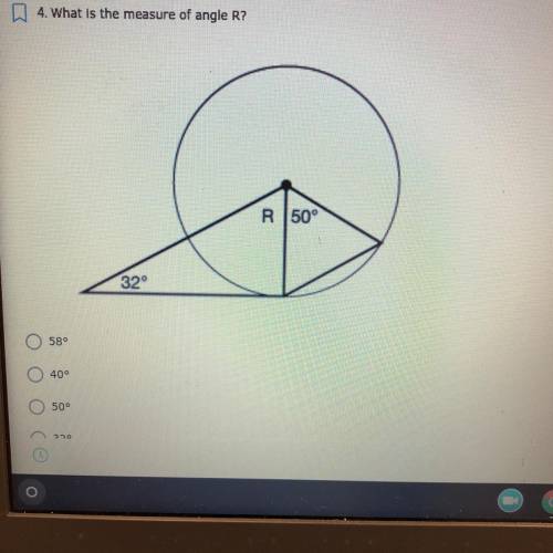 A
4. What is the measure of angle R?
R 50°
32°