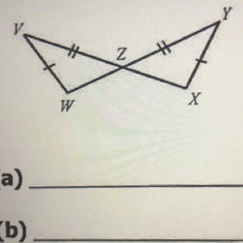 Is the triangle congruent using side side side or side angle side or none