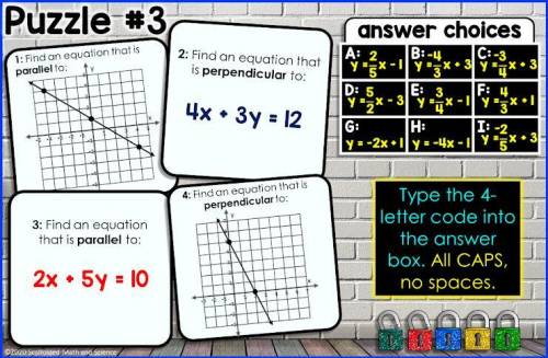 Can you identify a parallel or perpendicular equation and type the correct code? Please remember to