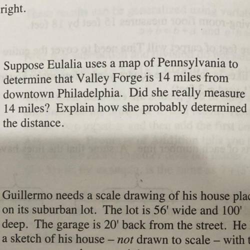 1.

19 obrnity
Suppose Eulalia uses a map of Pennsylvania to
determine that Valley Forge is 14 mil