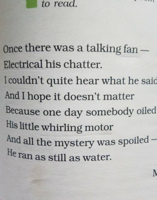 Mystery of the talking fan non living thing sentence