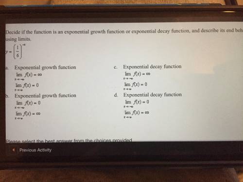 Quiz- Decide if the function is an exponential growth function or exponential decay function and de
