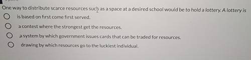 One way to distribute scarce resources sucji as a space at a desired school would be to hold a lott
