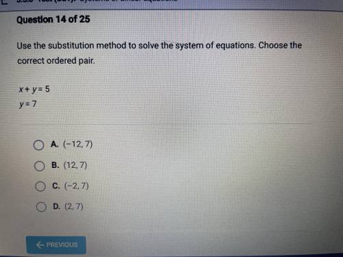 Please help it’s a test and it is past due

Use the substitution method to