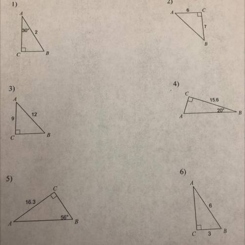 Solve for all missing lengths and sides in the triangles below, round all answers to the nearest 10