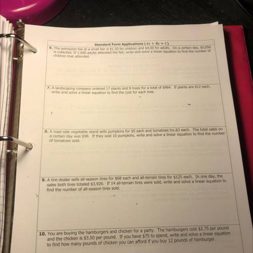 Help with the linear equations word problems.