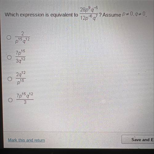 Which expression is equivalent to
2805
6.7? Assume 0+0.95 0.
120 °