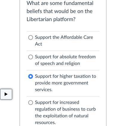 What are some fundamental beliefs that would be on the Libertarian platform?