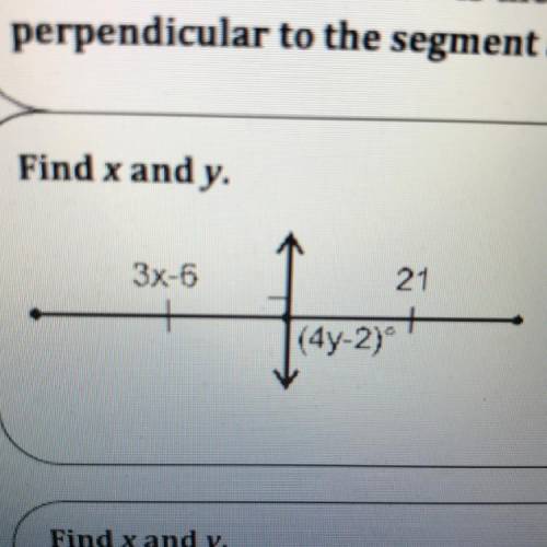 Find x and y.
3x-6
21
(4y-2)*