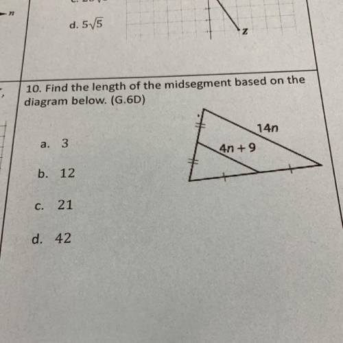 Find the length of the midsegment based on the diagram below