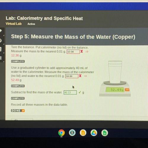 Step 5: Measure the Mass of the Water (Copper)

Tare the balance. Put calorimeter (no lid) on the