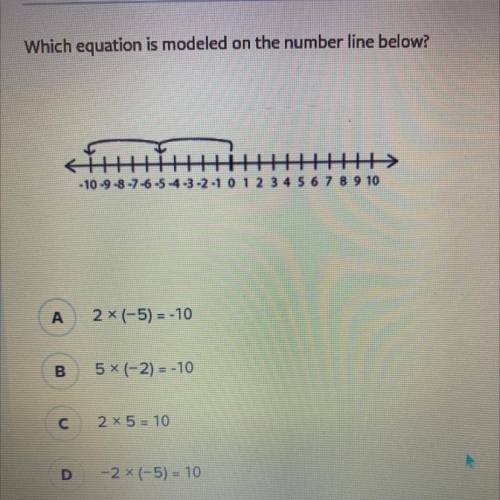 Which equation is modeled on the number line below?