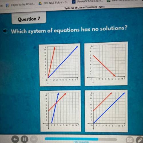 Which system of equations has no soulutions