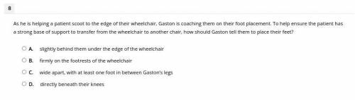 As he is helping a patient scoot to the edge of their wheelchair, Gaston is coaching them on their