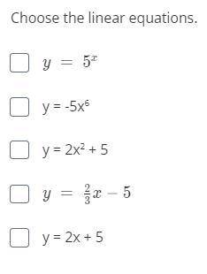 Choose the linear equations.