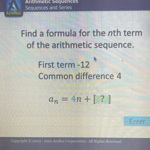 Find the formula for the nth term of the arithmetic sequence