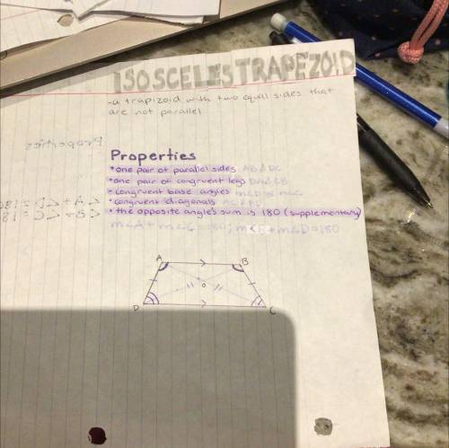 I need to write a proof for the second property that there is one pair of congruent angles in a iso