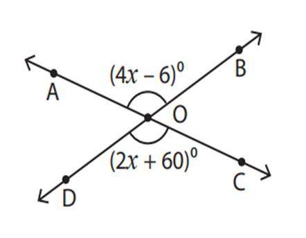 Find the value of x and the indicated angles.