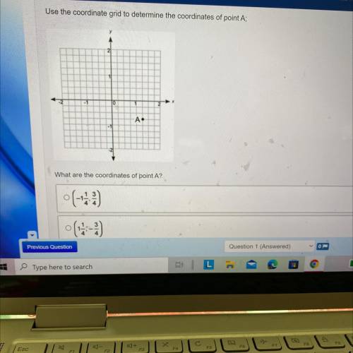 Use the coordinate grid to determine the coordinates of point A
Help please