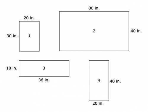 The diagram shows rectangles 1, 2, 3, and 4.
Which rectangles are similar?