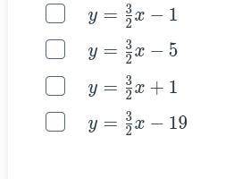 What is the equation for the line that has a rate of change of 3/2 and passes through the point (8,