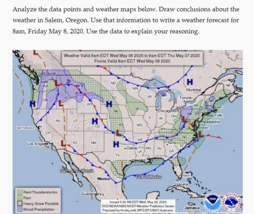 ILL GIVE BRAINLIEST AND POINTS

Analyze the data points and weather maps below. Draw conclusions a