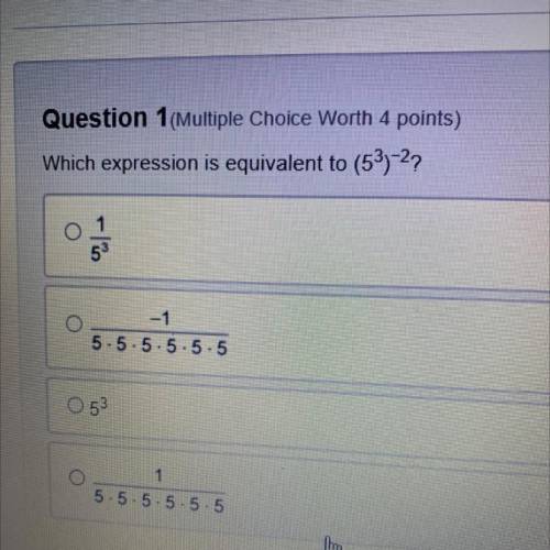 Which expression is equivalent to (5^3)-2