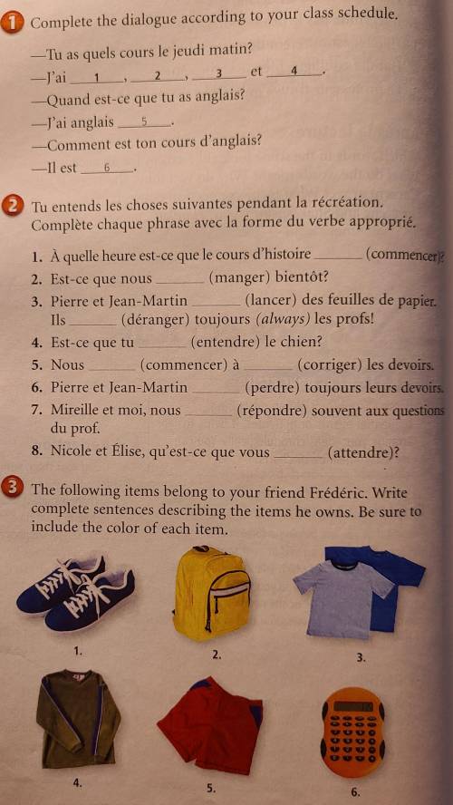 Week 14 french questions