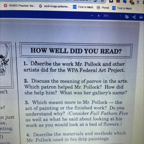 Describe the work Mr. Pollock and other
artists did for the WPA Federal Art Project.