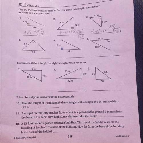 the pythagorean theorem : please im begging for help , I really need this turned in so I can gradua