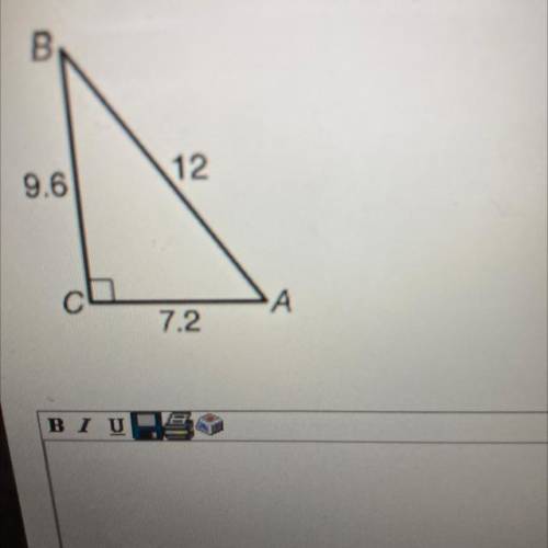 Which angle of ABC has a sine of 0.8?