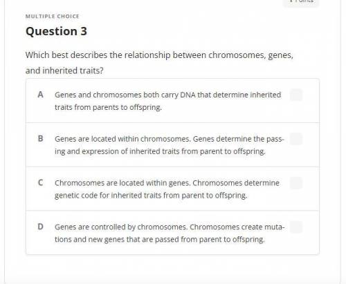 Which best describes the relationship between chromosomes, genes, and inherited traits?