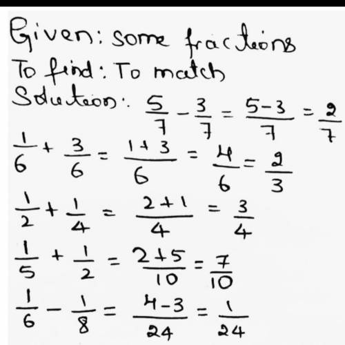 H.E.L.P 100 POINTS!!! Match the addition and subtraction problems to their solutions: (See the pictu