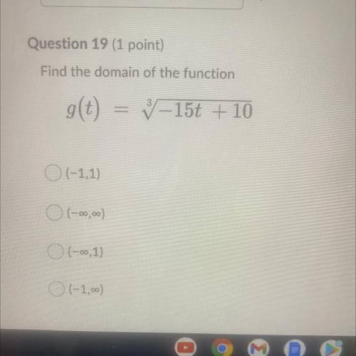 Find the domain of the function