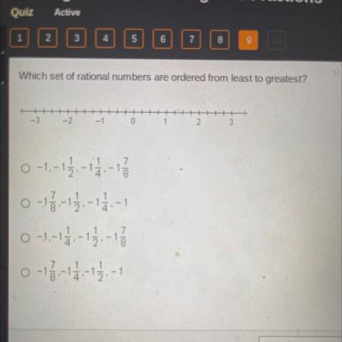 Which set of rational numbers are ordered from least to greatest?