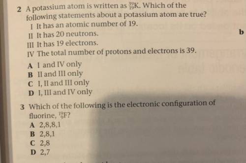 Can someone help me with these two questions for chemistry