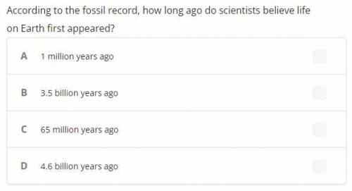 According to the fossil record, how long ago do scientists believe life on Earth first appeared?