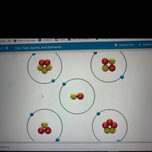 Select all the correct images.
Select the atomic models that belong to the same element.