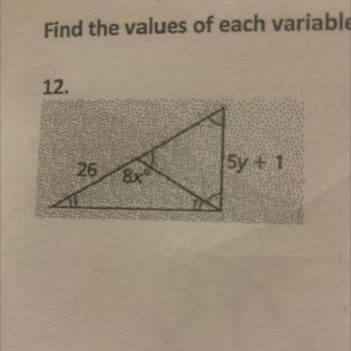 Find the values of each variable