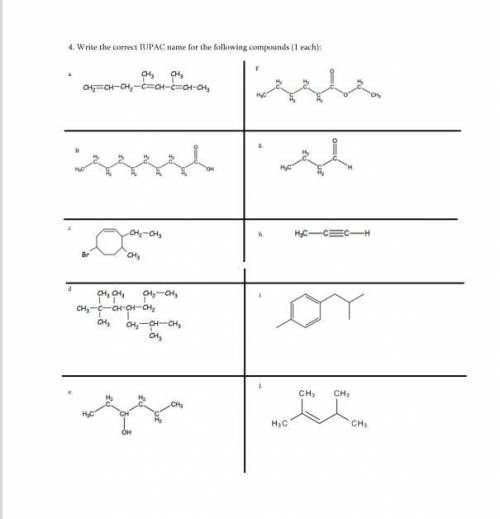 Please help 
write the correct IUPAC name for these componds
